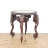 M-6518 Early 20th Century Carved Octagonal Elephant Table (1)