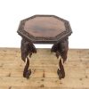 M-6518 Early 20th Century Carved Octagonal Elephant Table (3)