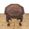 M-6518 Early 20th Century Carved Octagonal Elephant Table (6)