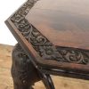 M-6518 Early 20th Century Carved Octagonal Elephant Table (7)