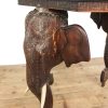 M-6518 Early 20th Century Carved Octagonal Elephant Table (9)