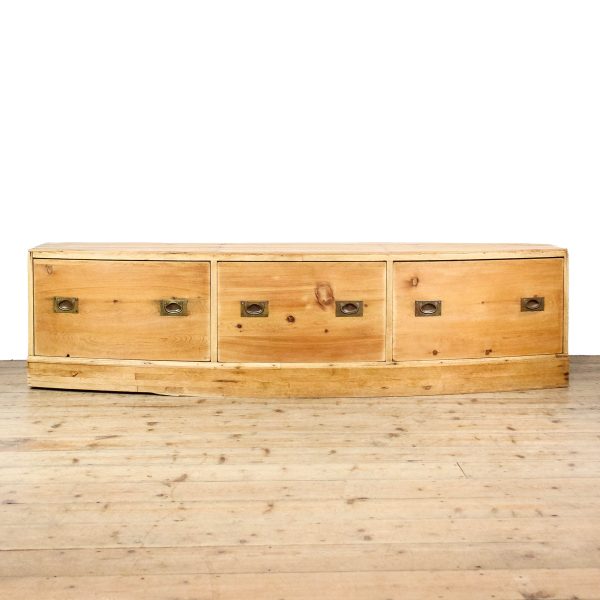 M-6524 Antique Bow Front Window Seat Chest (1)