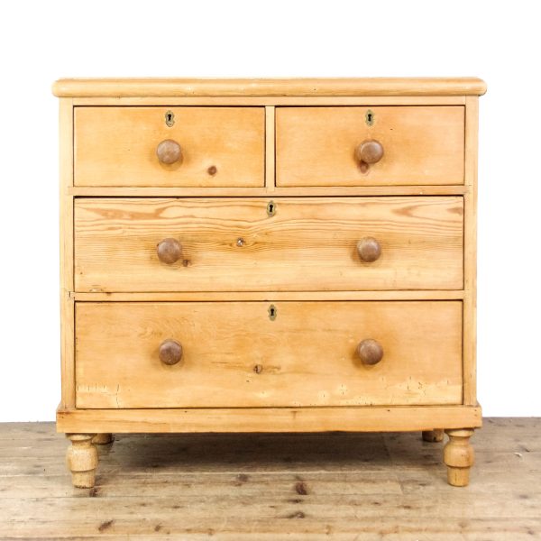 M-6525 Antique Victorian Small Pine Chest of Drawers (2)