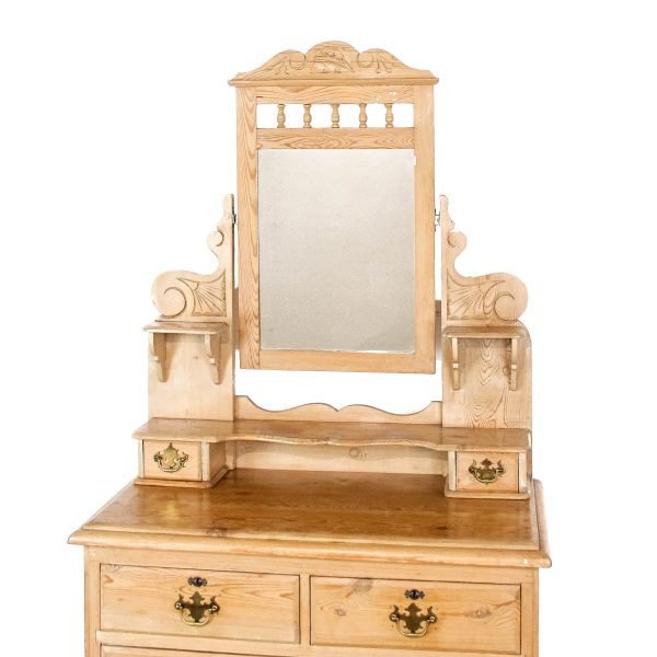 M-6526 Antique Pine Dressing Table Chest of Drawers (2)