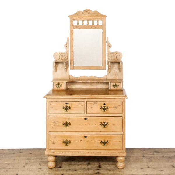 M-6526 Antique Pine Dressing Table Chest of Drawers