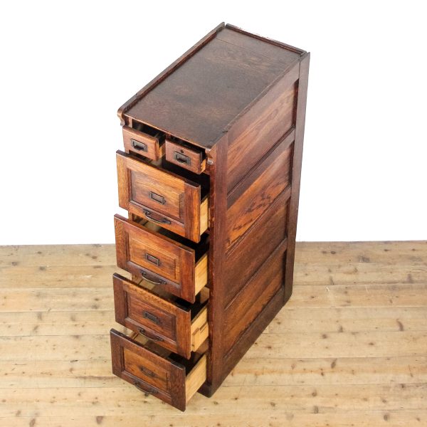 M-6532 Antique Early 20th Century Oak Filing Cabinet (1)