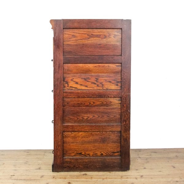M-6532 Antique Early 20th Century Oak Filing Cabinet (7)