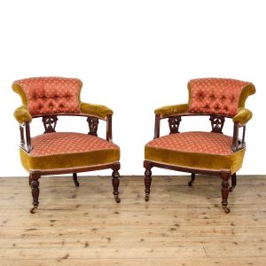 M-6533B Antique Victorian Upholstered Armchairs (3)