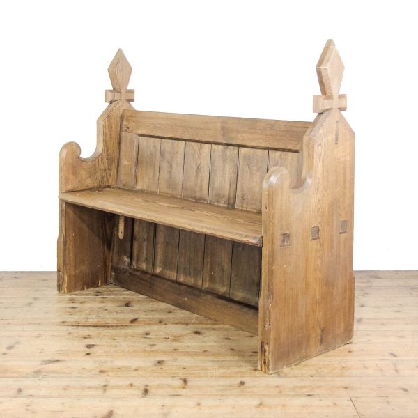 M-6535 Antique Pine Church Pew (4)