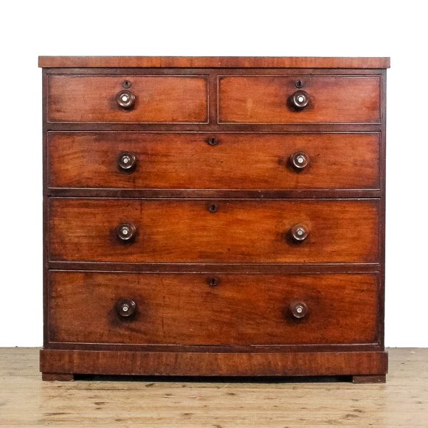 M-6539 Victorian Mahogany Bow Front Chest of Drawers (2)