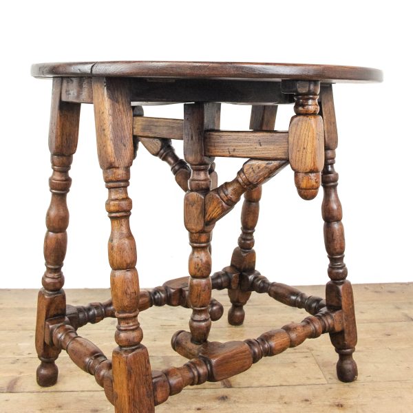 M-6541 Vintage Oak Extendable Side Table (6)