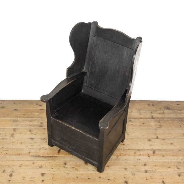 M-6545 Early 20th Century Oak Lambing Chair (1)