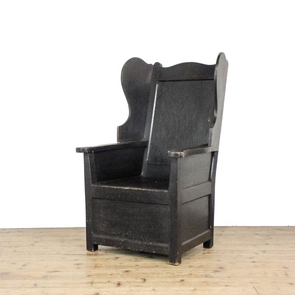 M-6545 Early 20th Century Oak Lambing Chair (2)