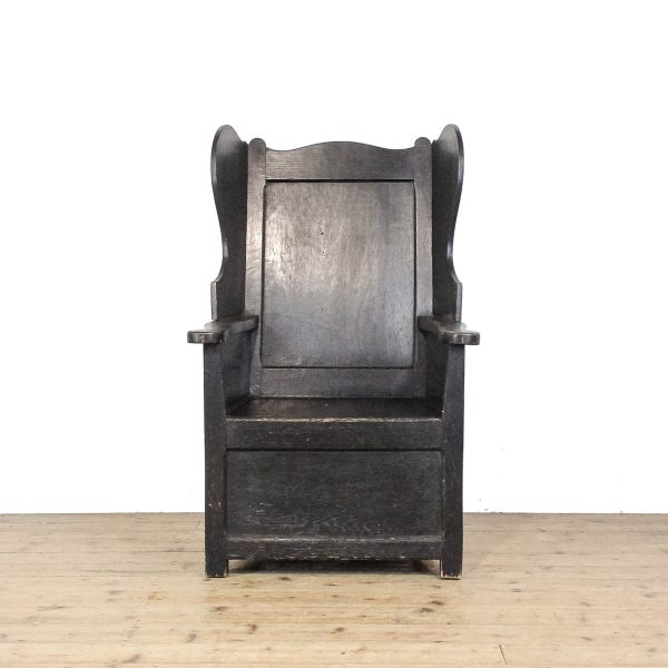 M-6545 Early 20th Century Oak Lambing Chair (3)