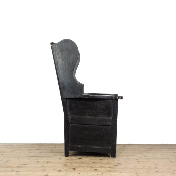M-6545 Early 20th Century Oak Lambing Chair (5)