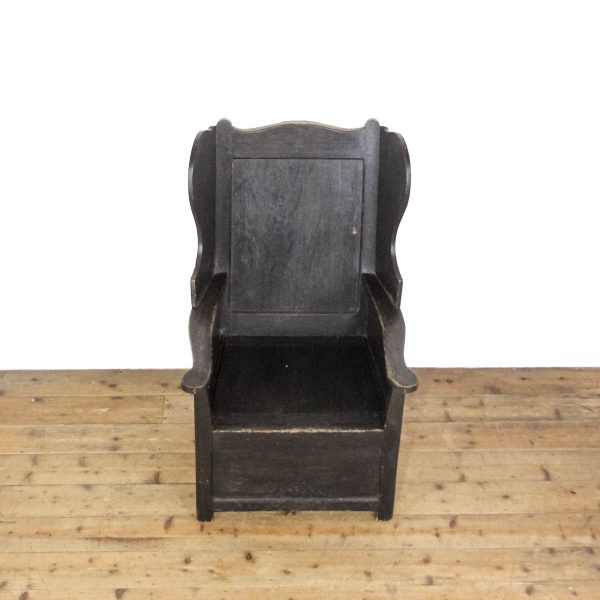 M-6545 Early 20th Century Oak Lambing Chair (8)