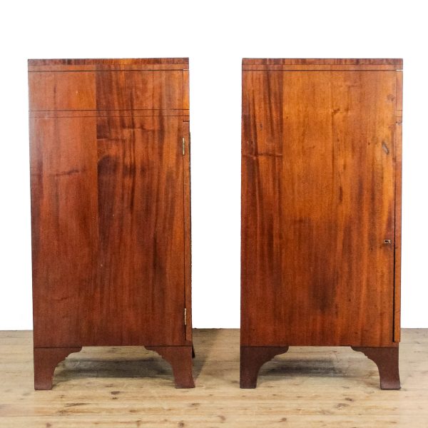 M-6552 Antique Pair of 19th Century Mahogany Side Cabinets (4)