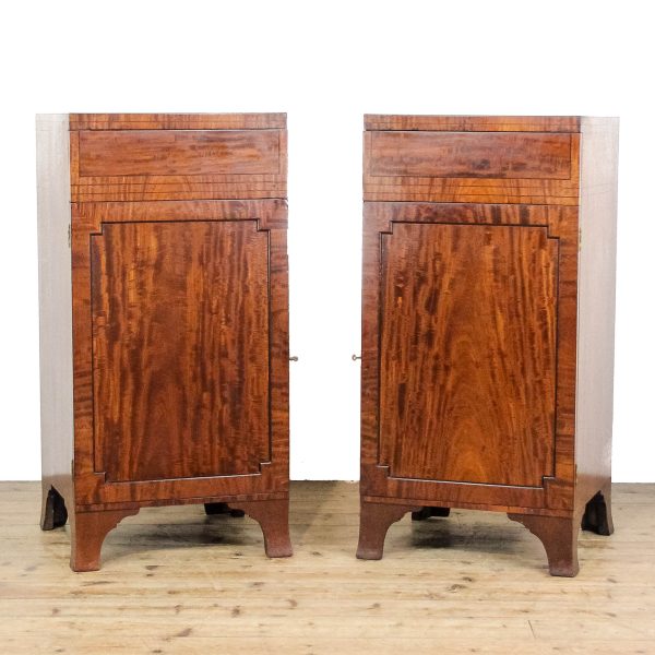 M-6552 Antique Pair of 19th Century Mahogany Side Cabinets (7)