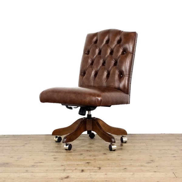 M-6553 Classic Brown Leather Swivel Desk Chair (3)