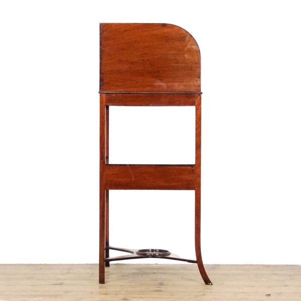 M-6569 Antique Regency Mahogany Bow Front Corner Washstand (6)