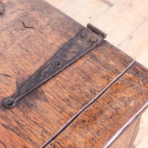 M-6591 Early 20th Century Small Antique Oak Chest (5)