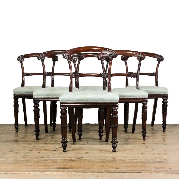 M-6596 Set of Six Victorian Mahogany Dining Chairs (2)