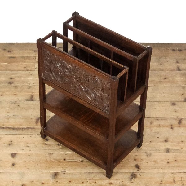 M-6598 20th Century Oak Magazine Stand Bookshelf (7)