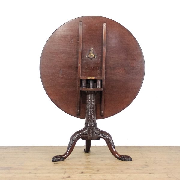 M-6606 Georgian Mahogany Tripod Table Tilt Top (11)
