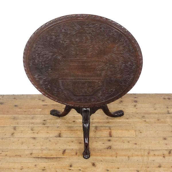 M-6606 Georgian Mahogany Tripod Table Tilt Top (13)