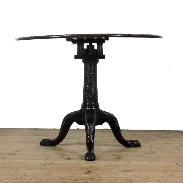 M-6606 Georgian Mahogany Tripod Table Tilt Top (15)