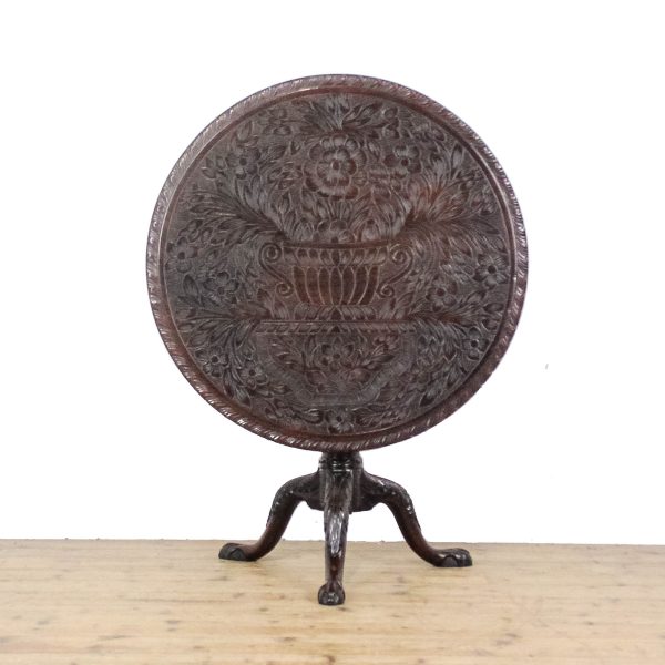 M-6606 Georgian Mahogany Tripod Table Tilt Top (7)