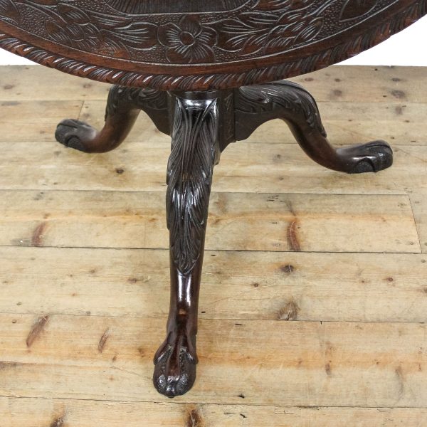M-6606 Georgian Mahogany Tripod Table Tilt Top (8)