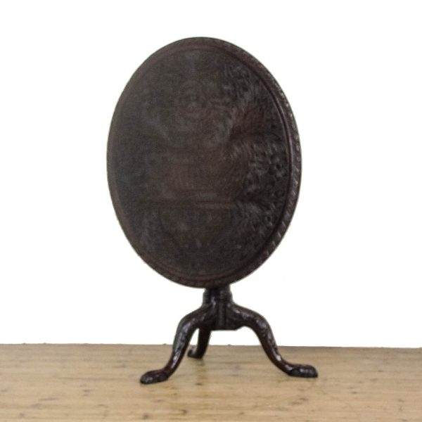 M-6606 Georgian Mahogany Tripod Table Tilt Top (9)
