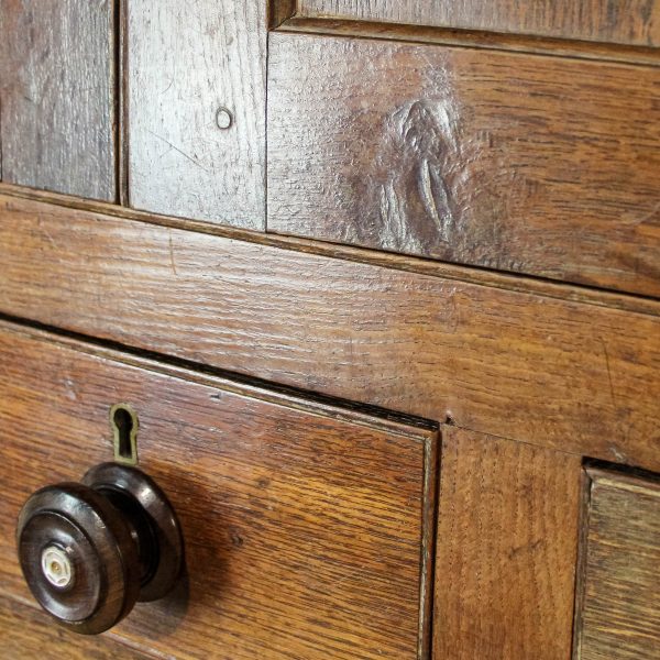 M-6621 19th Century Antique Oak Housekeepers Cupboard (10)