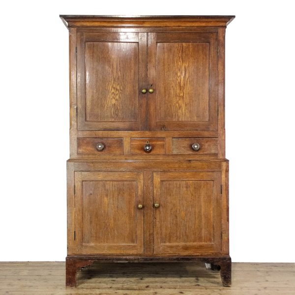 M-6621 19th Century Antique Oak Housekeepers Cupboard (3)