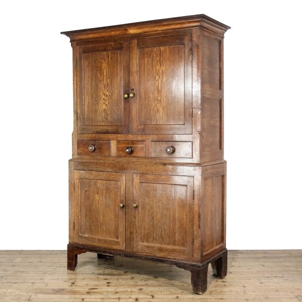 M-6621 19th Century Antique Oak Housekeepers Cupboard (4)