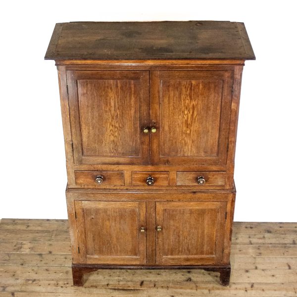 M-6621 19th Century Antique Oak Housekeepers Cupboard (9)