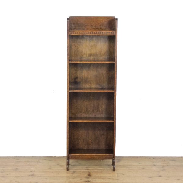M-6635 Antique Narrow Oak Bookcase (2)
