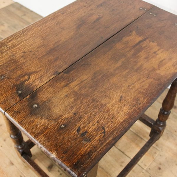 M-6644 Antique 18th Century Oak Side Table (10)