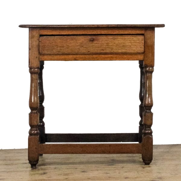 M-6644 Antique 18th Century Oak Side Table (2)