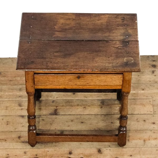 M-6644 Antique 18th Century Oak Side Table (7)