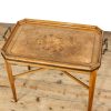 M-6645 Antique Marquetry Tray on Stand Side Table (11)