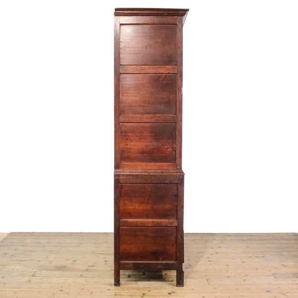 M-6653 Antique Large Oak Linen Press Cupboard (12)