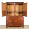 M-6653 Antique Large Oak Linen Press Cupboard (16)