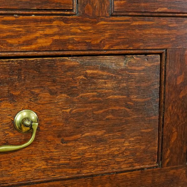 M-6653 Antique Large Oak Linen Press Cupboard (2)