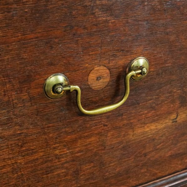 M-6653 Antique Large Oak Linen Press Cupboard (3)