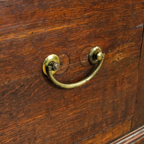 M-6653 Antique Large Oak Linen Press Cupboard (4)