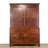 M-6653 Antique Large Oak Linen Press Cupboard (8)
