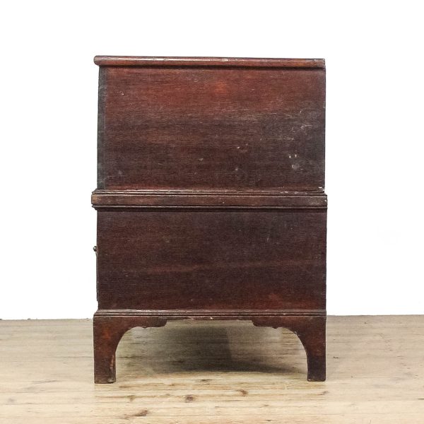 M-6662 Antique 18th Century Oak Coffer on Stand (10)