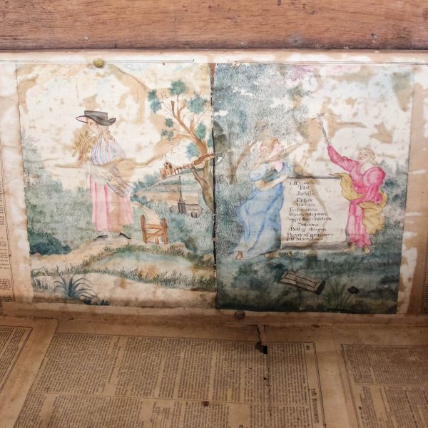 M-6662 Antique 18th Century Oak Coffer on Stand (14)